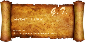 Gerber Timur névjegykártya
